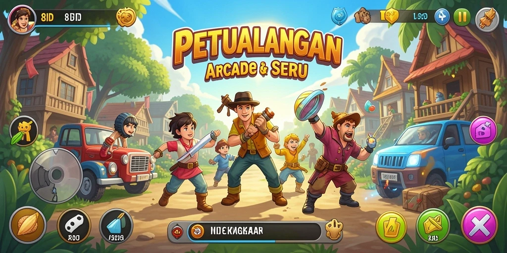 Screenshot utama <strong>8ID</strong> menampilkan aksi seru di dunia Arcade.