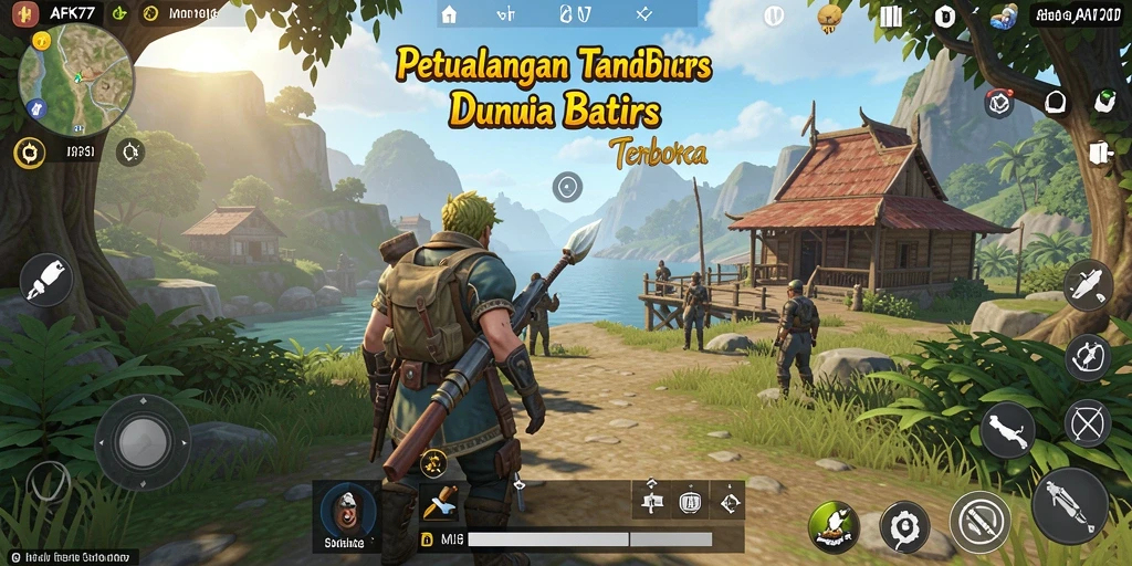 Tangkapan layar gameplay AFK77 yang menunjukkan kebebasan eksplorasi dunia terbuka.