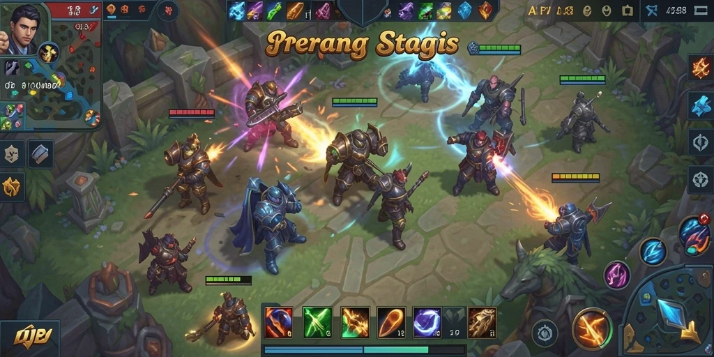 Screenshot menunjukkan aksi seru gameplay MOBA API288.