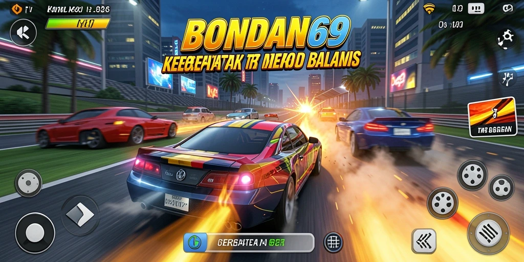 Menampilkan aksi balapan seru dalam BONDAN69.