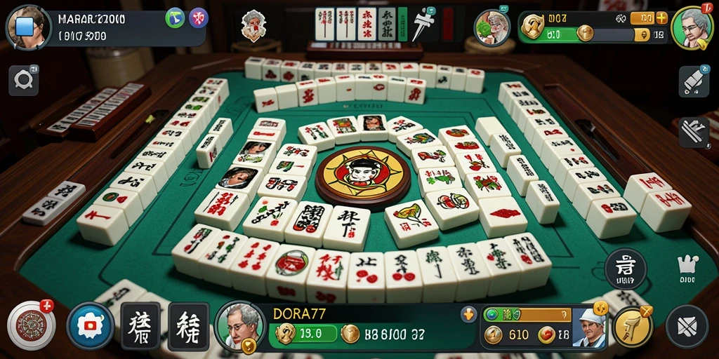 Tangkapan layar DORA77 menunjukkan gameplay Mahjong yang menarik dan menantang.