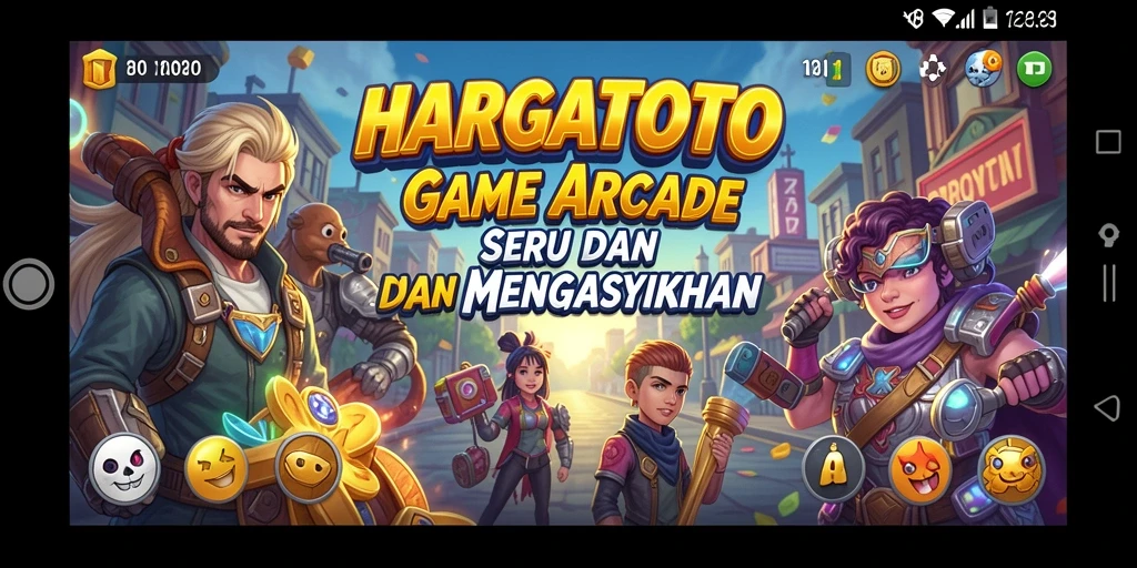 Screenshot gameplay HARGATOTO menampilkan aksi seru di level yang penuh warna.