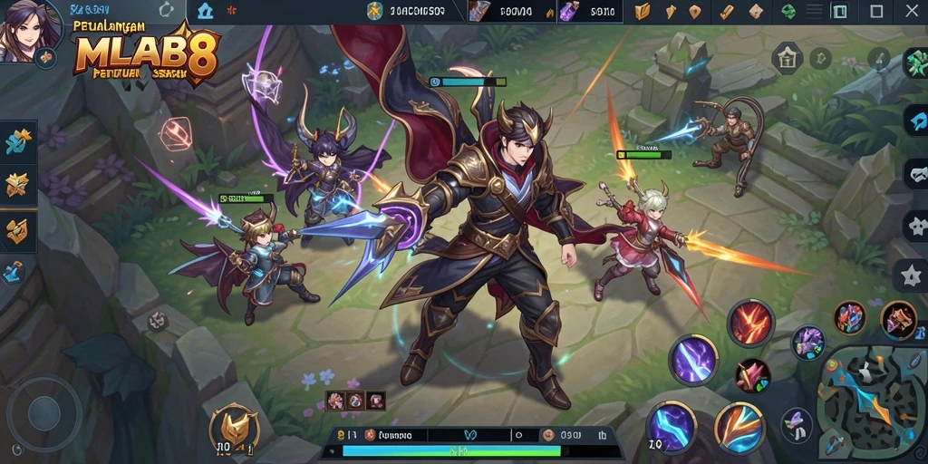 Tampilan gameplay MLBB8 yang penuh aksi dan karakter anime.