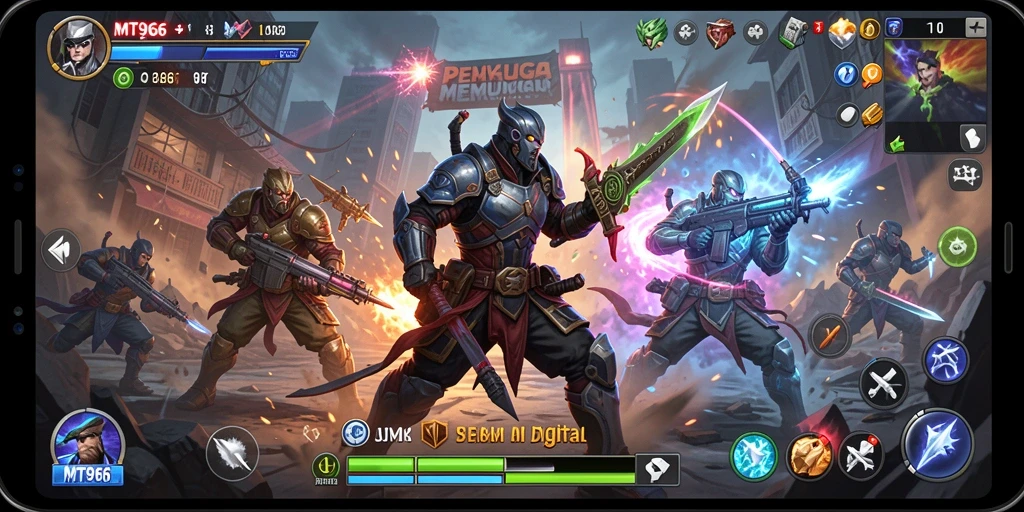 Gameplay seru dan intens dalam MT966 saat bertarung.