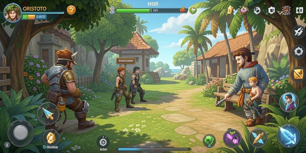 Tampilan menarik gameplay ORISTOTO yang penuh warna dan interaksi.