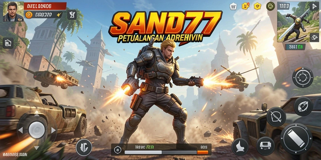 Screenshot menampilkan aksi mendebarkan dalam SAND77 saat mengalahkan musuh.